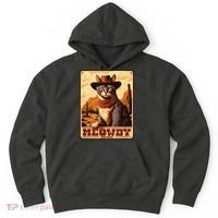 Meowdy! Funny Country Music Cat Cowboy Hat Wanted Poster Hoodie thumb 0