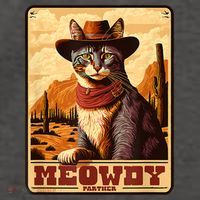 Meowdy! Funny Country Music Cat Cowboy Hat Wanted Poster Women's Tank Top thumb 5