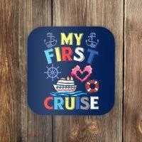 My First Cruise, Wo, Girl and Boy Funny Cruise Trip Coaster thumb 0
