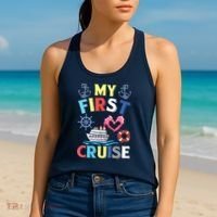 My First Cruise, Wo, Girl and Boy Funny Cruise Trip Women's Tank Top thumb 2
