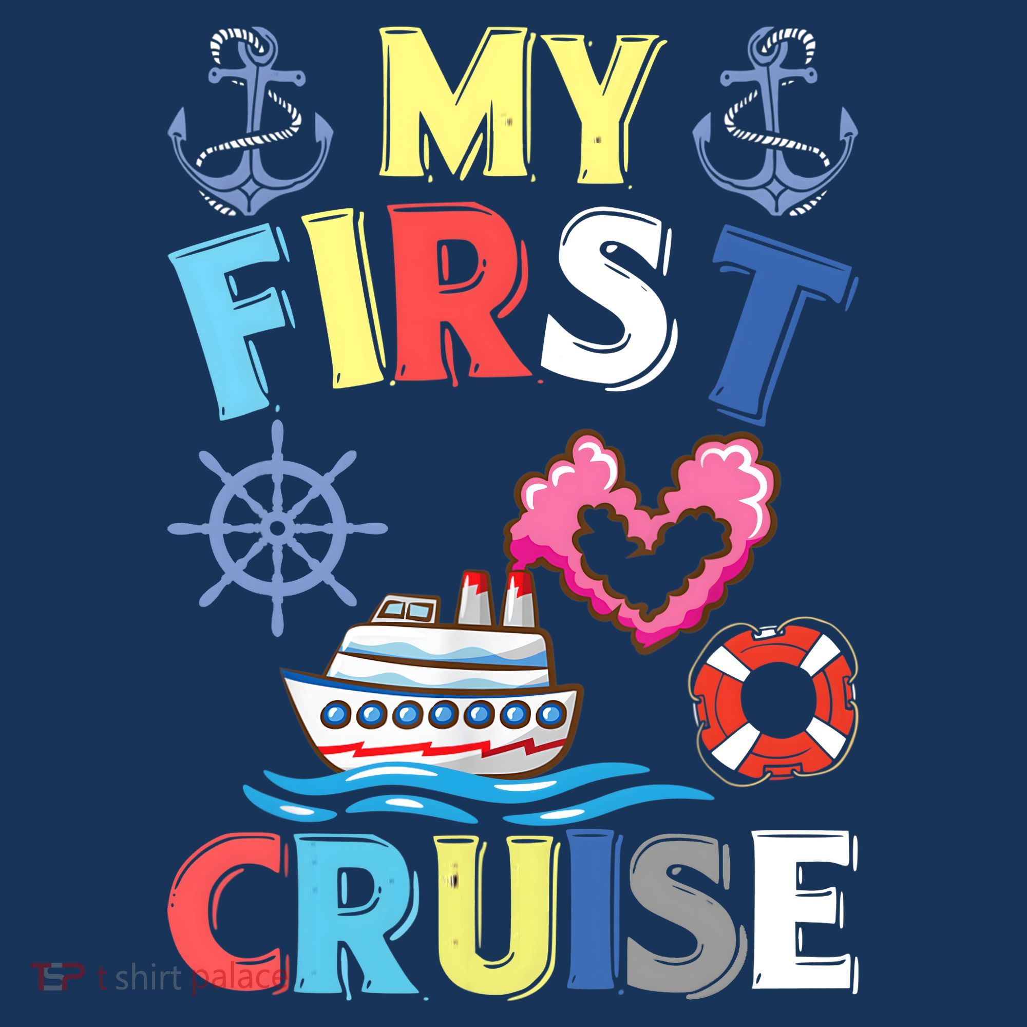 My First Cruise, Wo, Girl and Boy Funny Cruise Trip Women's Tank Top