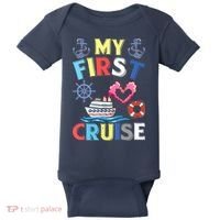 My First Cruise, Wo, Girl and Boy Funny Cruise Trip Baby Bodysuit thumb 0