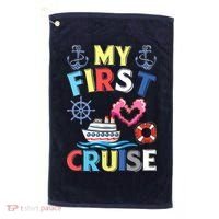 My First Cruise, Wo, Girl and Boy Funny Cruise Trip Golf Towel thumb 0