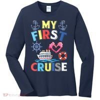 My First Cruise, Wo, Girl and Boy Funny Cruise Trip Women's Long Sleeve Shirt thumb 0