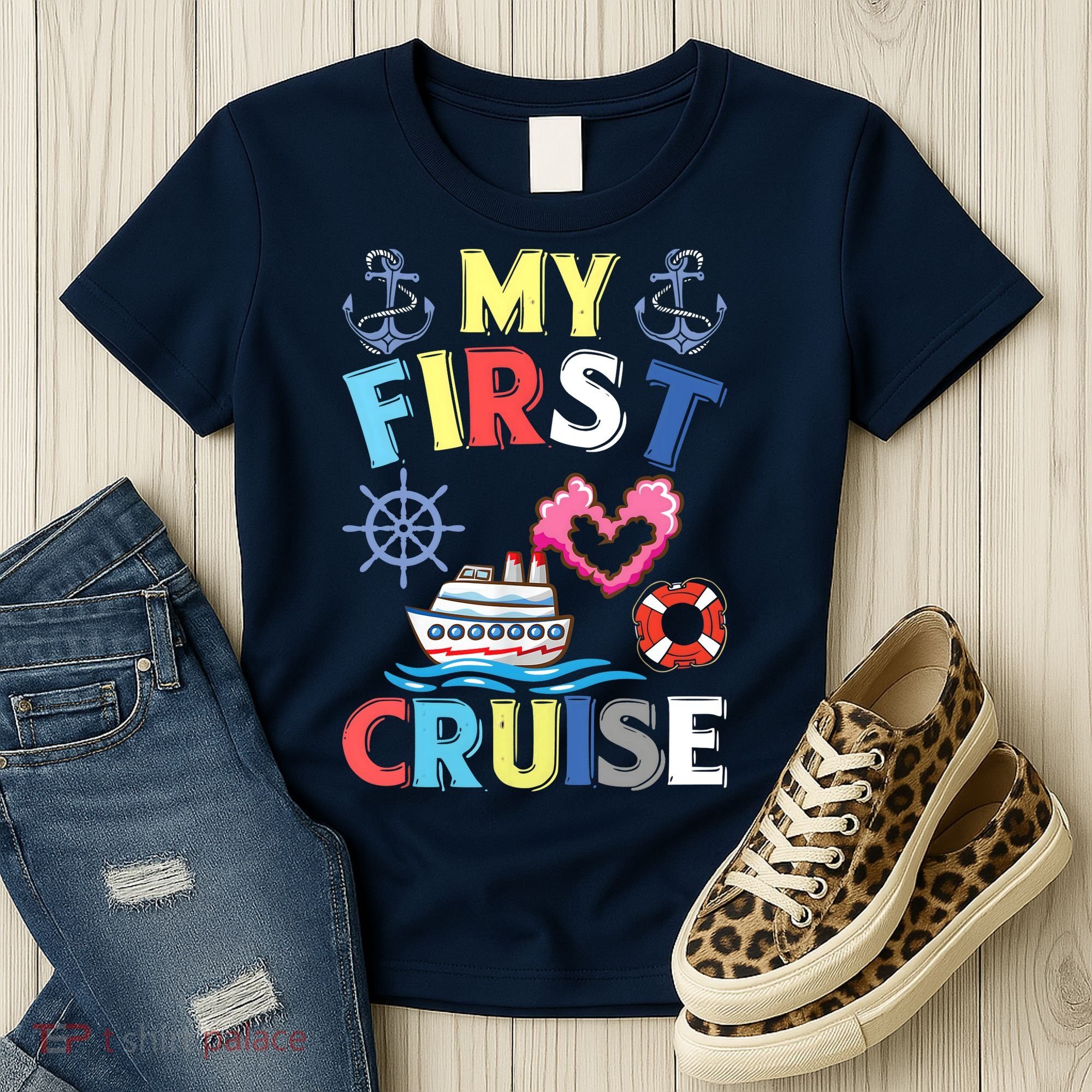 My First Cruise, Wo, Girl and Boy Funny Cruise Trip Women's T-Shirt