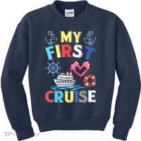 My First Cruise, Wo, Girl and Boy Funny Cruise Trip Kids Sweatshirt thumb 0