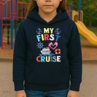 My First Cruise, Wo, Girl and Boy Funny Cruise Trip Kids Hoodie thumb 3