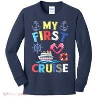My First Cruise, Wo, Girl and Boy Funny Cruise Trip Kids Long Sleeve Shirt thumb 0