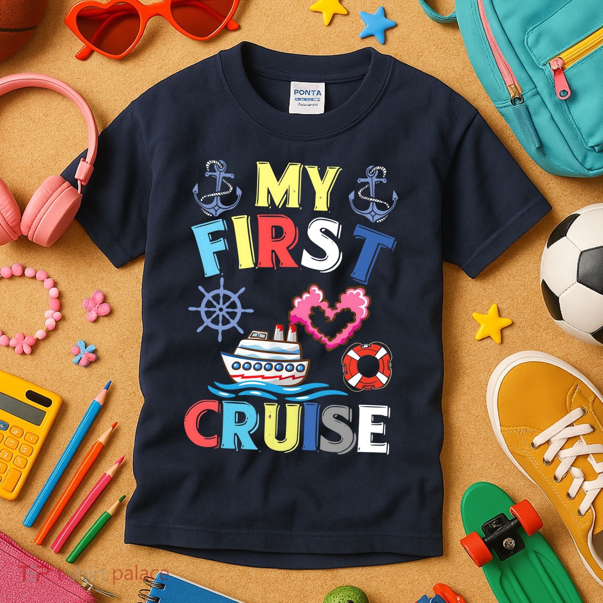 My First Cruise, Wo, Girl and Boy Funny Cruise Trip Kids T-Shirt