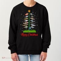 Merry Fishmas Christmas Tree Fish Fishing Women's Sweatshirt thumb 0