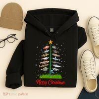 Merry Fishmas Christmas Tree Fish Fishing Hoodie thumb 4