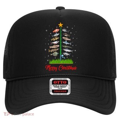 Merry Fishmas Christmas Tree Fish Fishing Hat