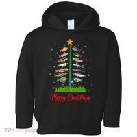 Merry Fishmas Christmas Tree Fish Fishing Toddler Hoodie thumb 0