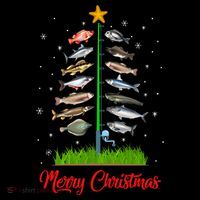 Merry Fishmas Christmas Tree Fish Fishing Women's T-Shirt thumb 6