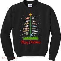 Merry Fishmas Christmas Tree Fish Fishing Kids Sweatshirt thumb 0