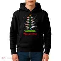 Merry Fishmas Christmas Tree Fish Fishing Kids Hoodie thumb 4