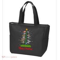 Merry Fishmas Christmas Tree Fish Fishing Tote Bag thumb 3
