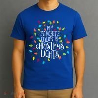 My Favorite Color Is Christmas Lights Gift T-Shirt thumb 3