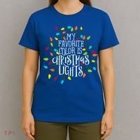 My Favorite Color Is Christmas Lights Gift T-Shirt thumb 4