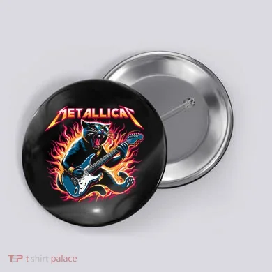 Metallicat Funny Cat Button