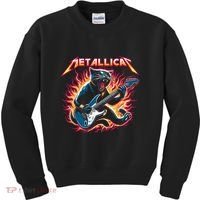 Metallicat Funny Cat Kids Sweatshirt thumb 0