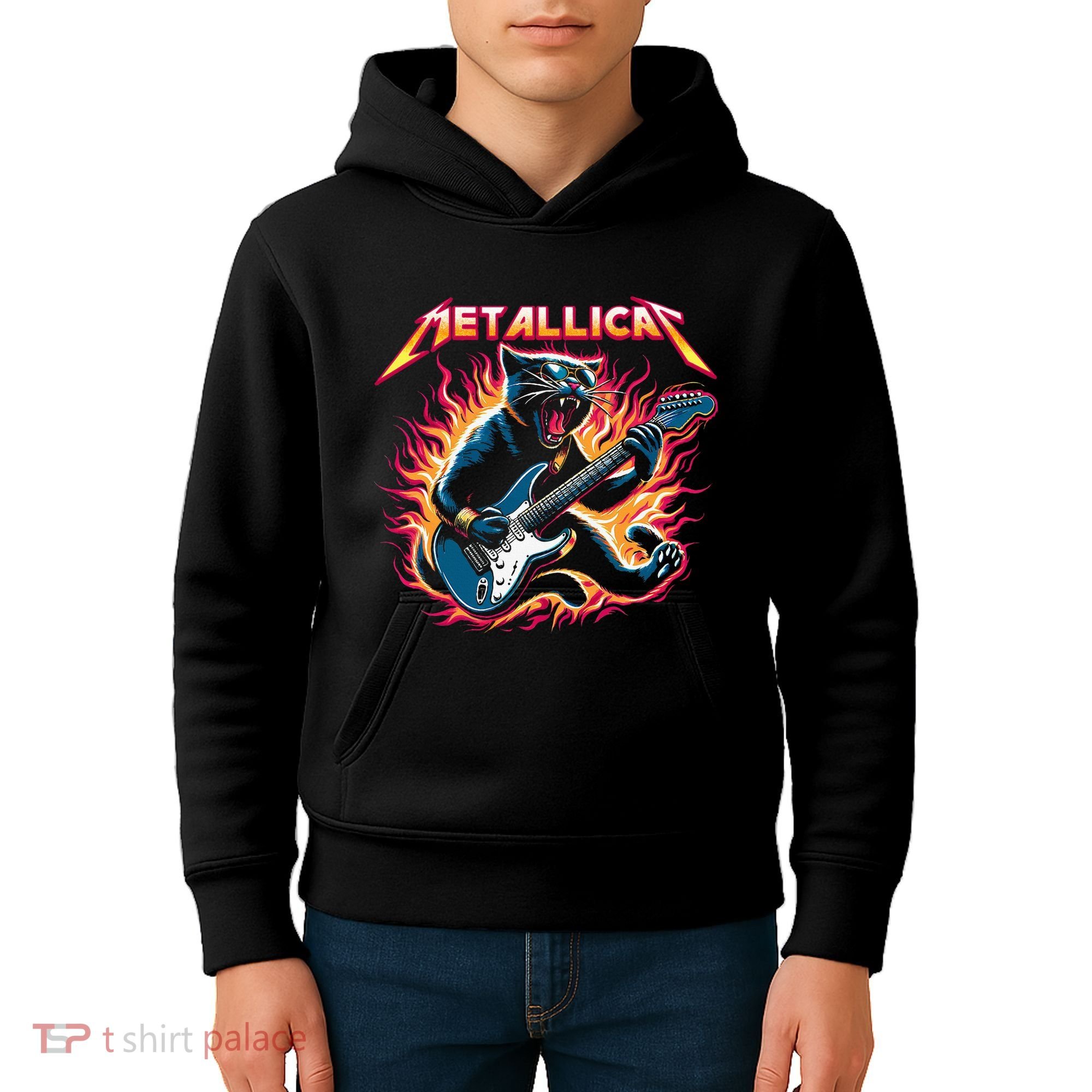 Metallicat Funny Cat Kids Hoodie