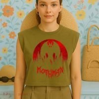 Mothman Folklore Cryptid Garment-Dyed Women's Muscle Tee thumb 4