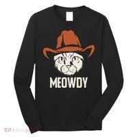 Meowdy Funny Cat Cowboy Long Sleeve Shirt thumb 0