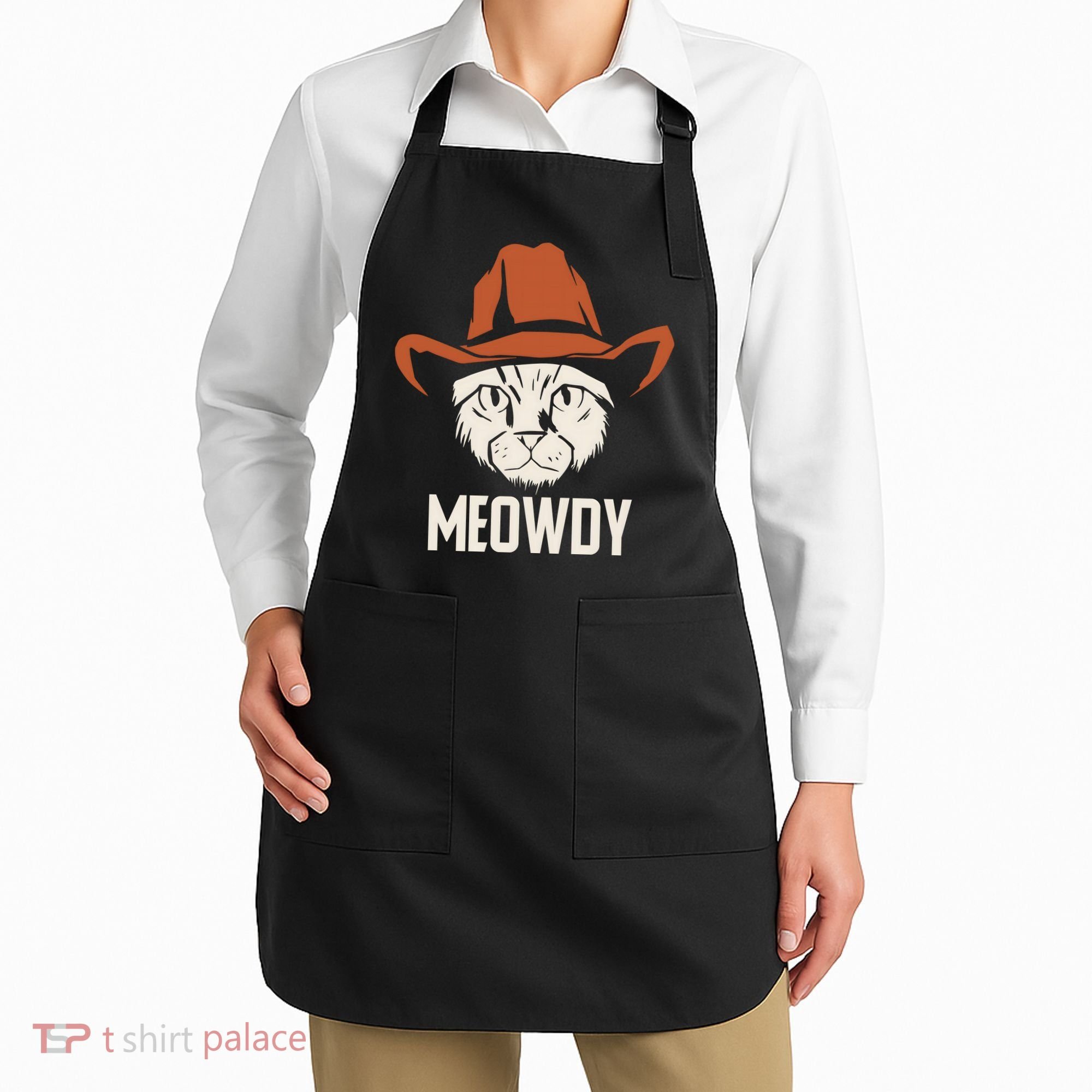 Meowdy Funny Cat Cowboy Apron