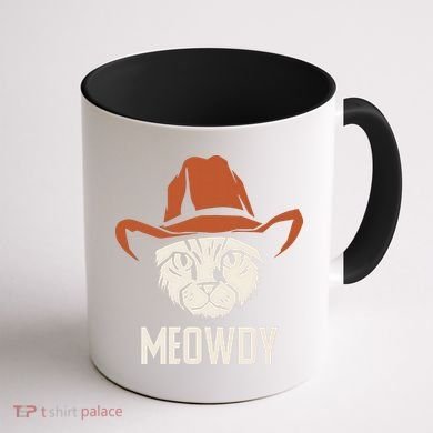 Meowdy Funny Cat Cowboy Coffee Mug back