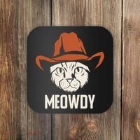 Meowdy Funny Cat Cowboy Coaster thumb 0