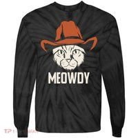 Meowdy Funny Cat Cowboy Tie-Dye Long Sleeve Shirt thumb 0