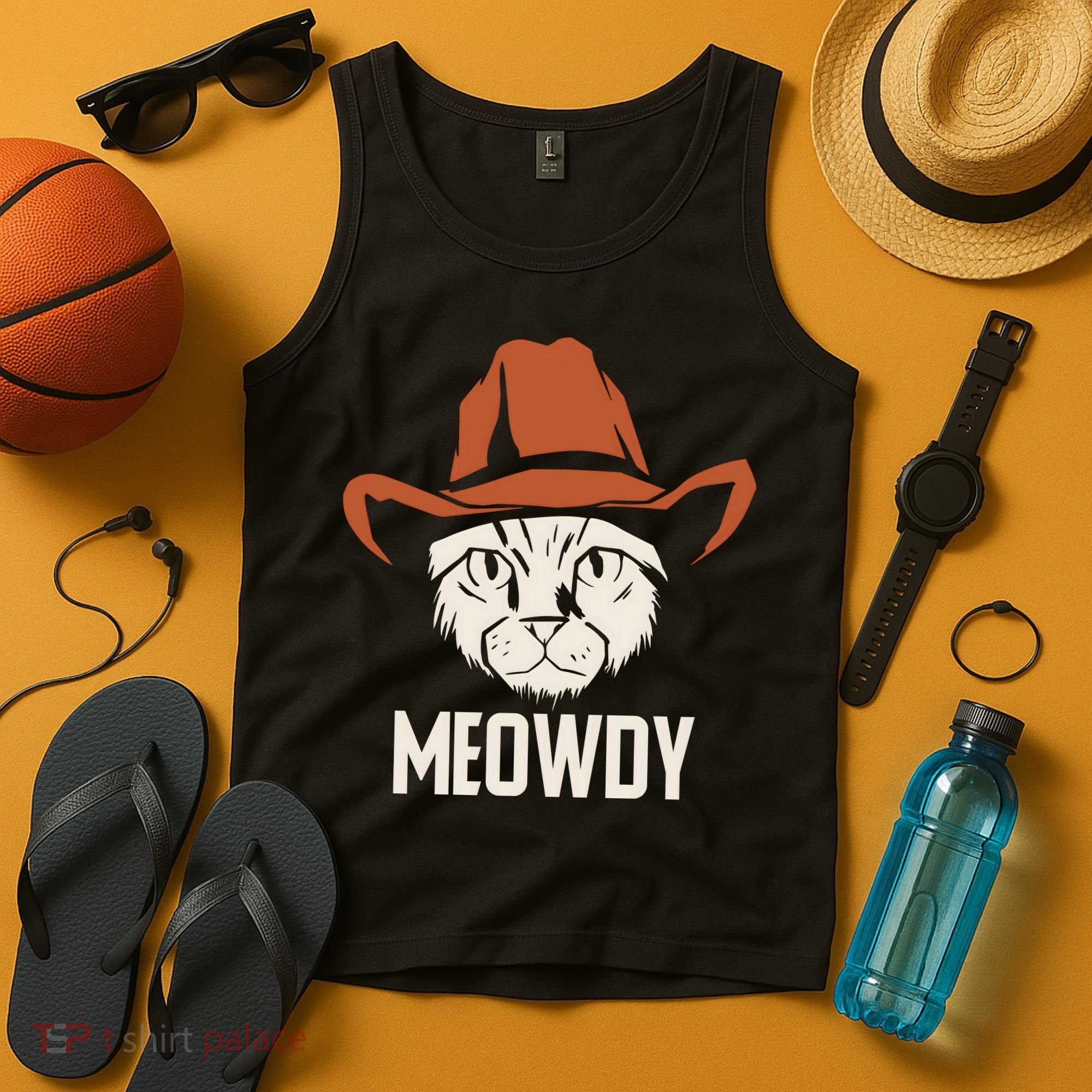 Meowdy Funny Cat Cowboy Tank Top