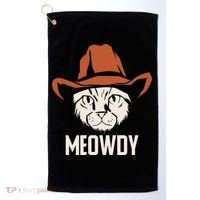 Meowdy Funny Cat Cowboy Golf Towel thumb 0