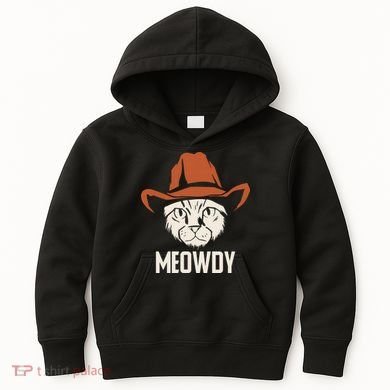 Meowdy Funny Cat Cowboy Kids Hoodie