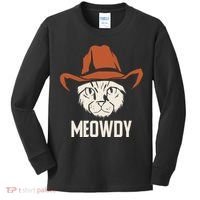 Meowdy Funny Cat Cowboy Kids Long Sleeve Shirt thumb 0