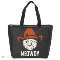 Meowdy Funny Cat Cowboy Tote Bag thumb 0