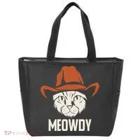 Meowdy Funny Cat Cowboy Tote Bag thumb 0