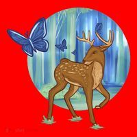 Magic Forest Deer Santa Hat thumb 1