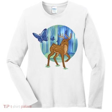 Magic Forest Deer Women's Long Sleeve Shirt