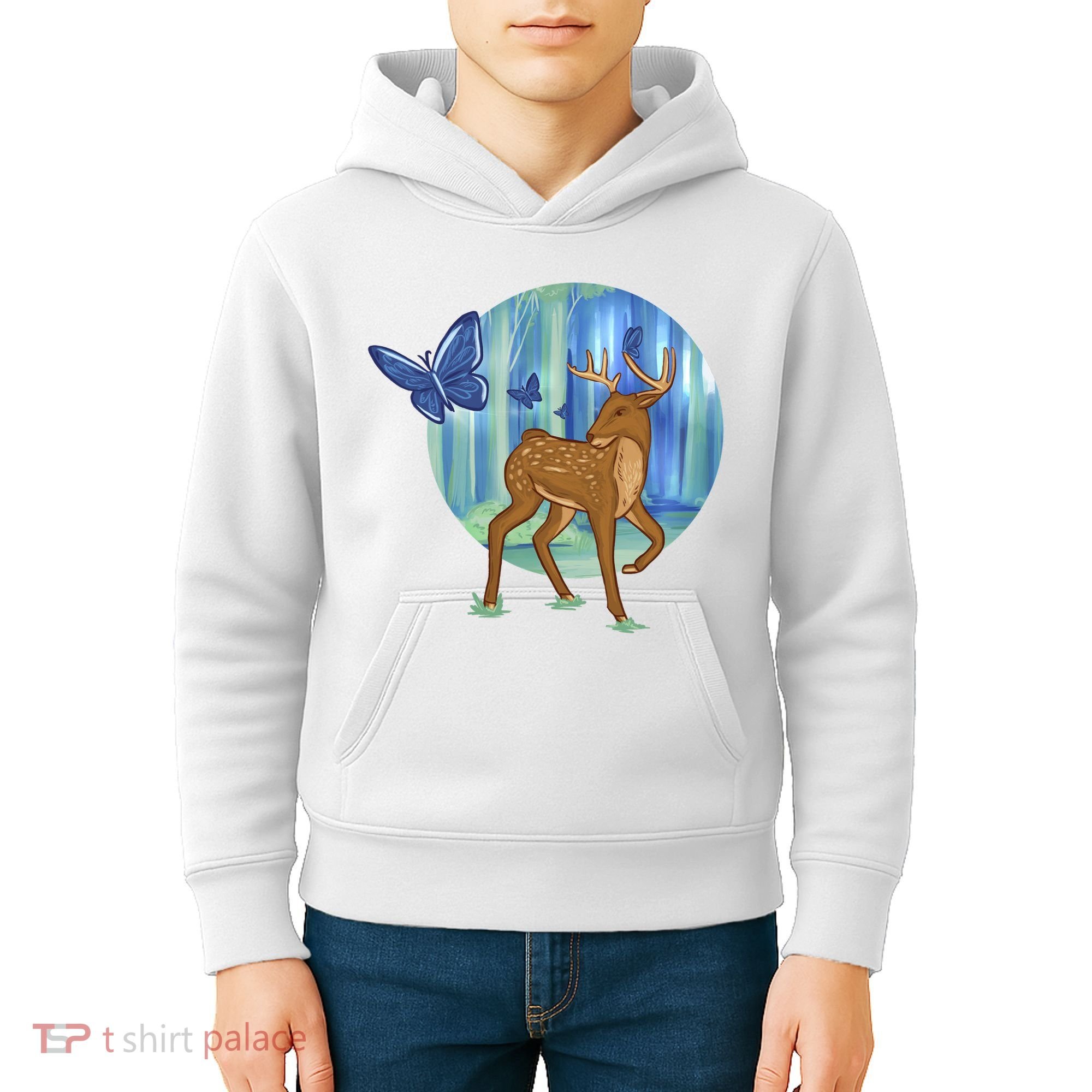 Magic Forest Deer Kids Hoodie