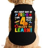 My First Day Of Pre K I Am 4 Years Old Gift Doggie Tank thumb 0