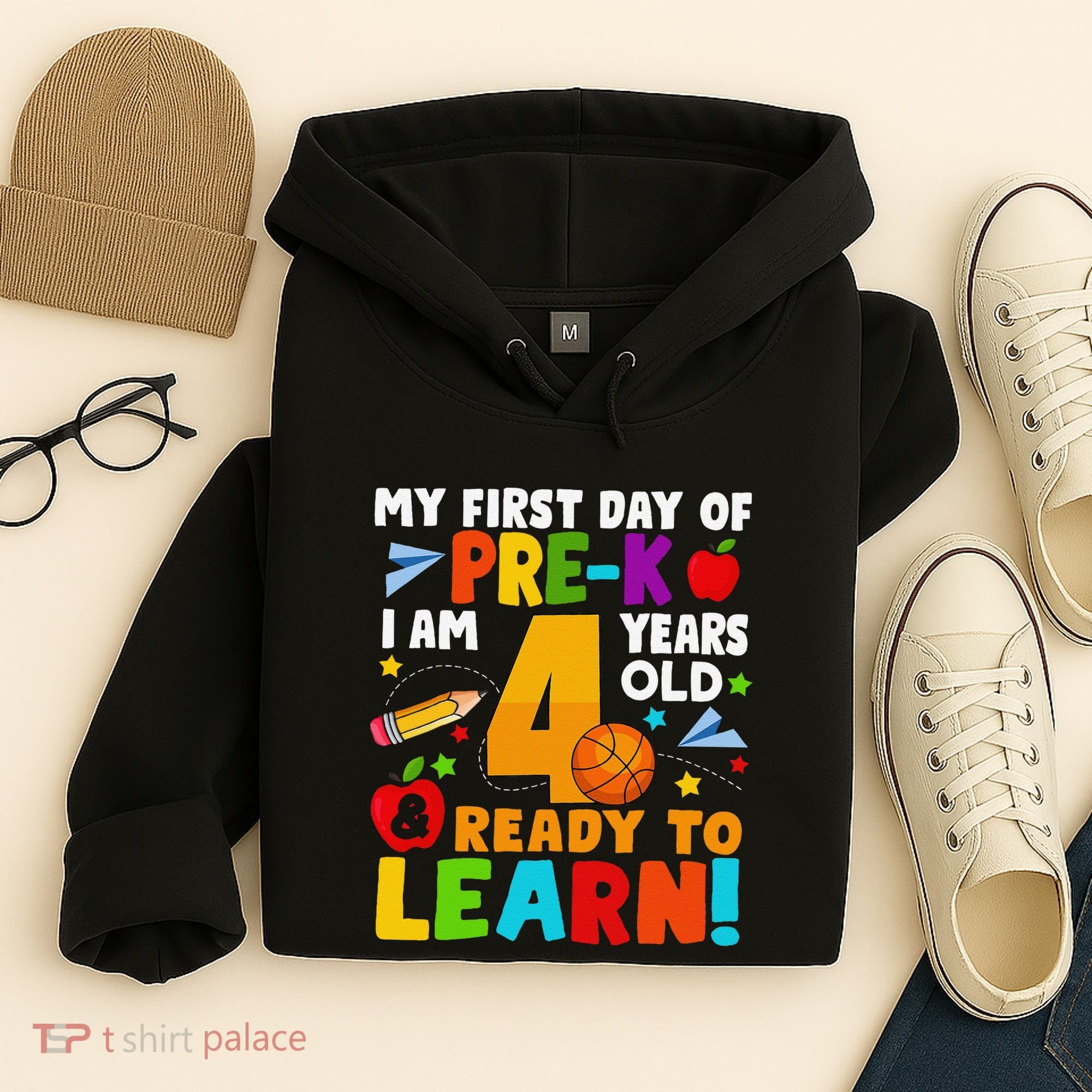 My First Day Of Pre K I Am 4 Years Old Gift Hoodie
