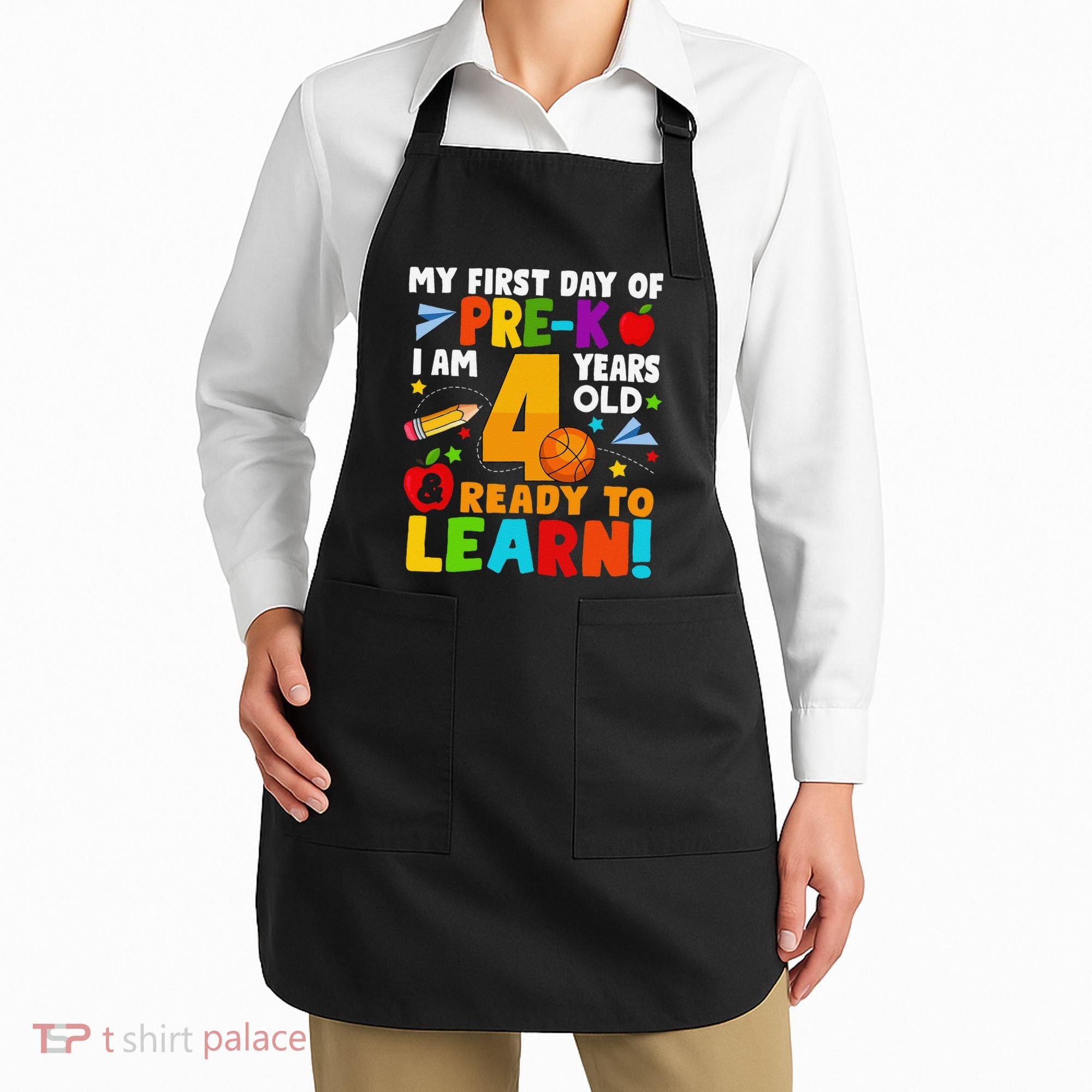 My First Day Of Pre K I Am 4 Years Old Gift Apron