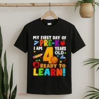 My First Day Of Pre K I Am 4 Years Old Gift T-Shirt thumb 2