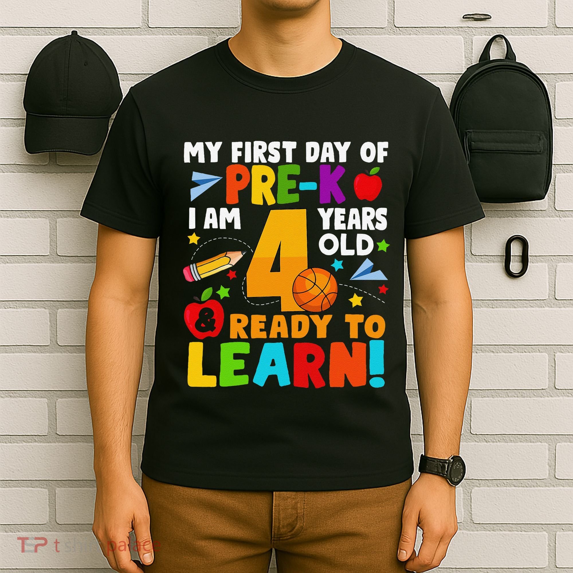 My First Day Of Pre K I Am 4 Years Old Gift T-Shirt