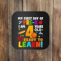 My First Day Of Pre K I Am 4 Years Old Gift Coaster thumb 0