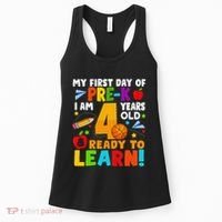 My First Day Of Pre K I Am 4 Years Old Gift Women's Tank Top thumb 0