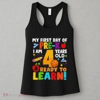 My First Day Of Pre K I Am 4 Years Old Gift Women's Tank Top thumb 3