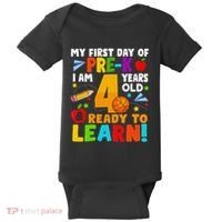 My First Day Of Pre K I Am 4 Years Old Gift Baby Bodysuit thumb 0